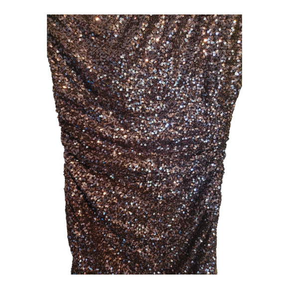 Lauren Ralph Lauren Evening Gray Silver Sequin One Shoulder Mini Dress Size 4 - Picture 6 of 7